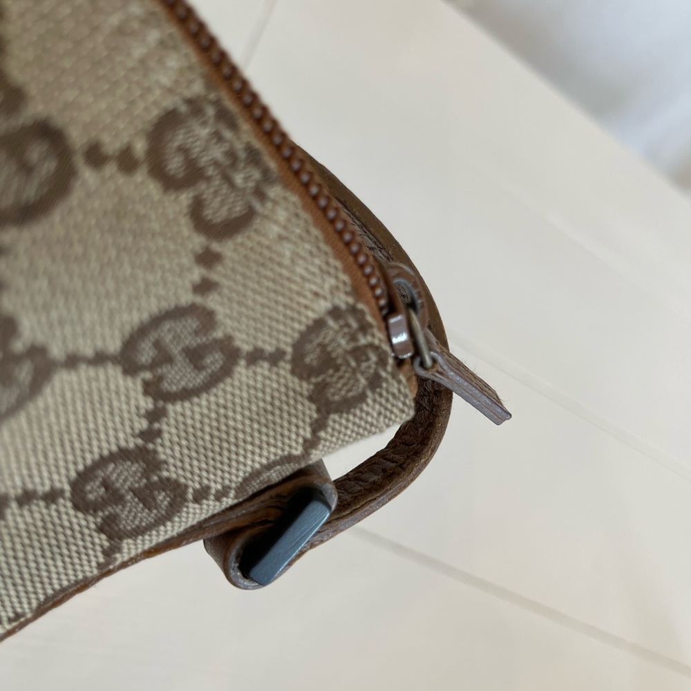 Gucci Pouchette Brown Canvas/Leather Baguette - Picture 11 of 12